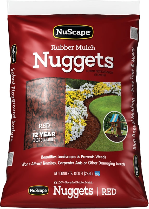 NuScape NS08RW Rubber Mulch Nugget, Redwood, 0.8 cu-ft Bag