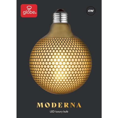 Globe Electric Moderna G40 E26 (Medium) Filament LED Bulb Amber Soft White 40 Watt Equivalence 1 pk