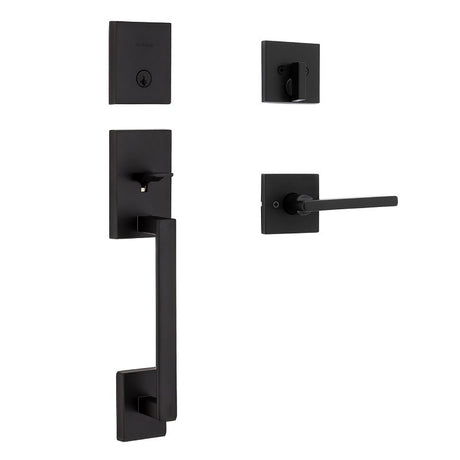 Kwikset San Clemente Series 818SCEXHFL 514 SQT Handleset with Halifax Lever, Contemporary Lock, Straight Handle, 1 Grade