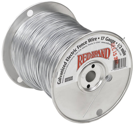 Red Brand 85617 Electric Fence Wire, 17 ga Wire, Steel Conductor, 1/2 mile L