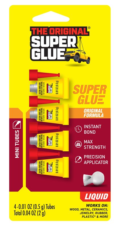 Superglue Corp 11710072 Single-Use Super Glue, Liquid, Characteristic, Clear/Transparent, 0.5 g, Tube