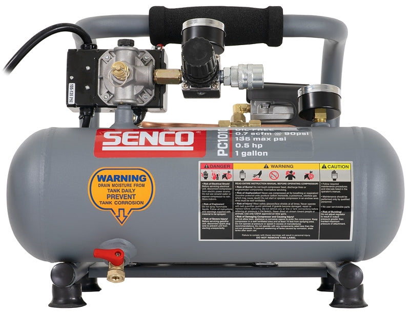 Senco PC1010 Air Compressor, Tool Only, 1 gal Tank, 0.5 hp, 115 V, 125 psi Pressure, 0.7 scfm Air