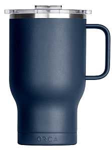 Orca Traveler Series TR24NA Coffee Mug, 24 oz, Whale Tail Flip Lid, Stainless Steel, Navy, Insulated