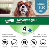 Elanco Advantage II Liquid Dog Flea Drops Imidacloprid/Pyriproxyfen 0.14 oz