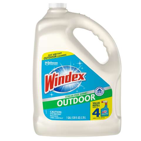 Windex Original Scent Outdoor Glass Cleaner 128 oz Liquid, Pack of 4