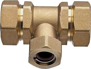 Pro-Flex PFTE-BBB6 Tube Tee, 1/2 in, Brass