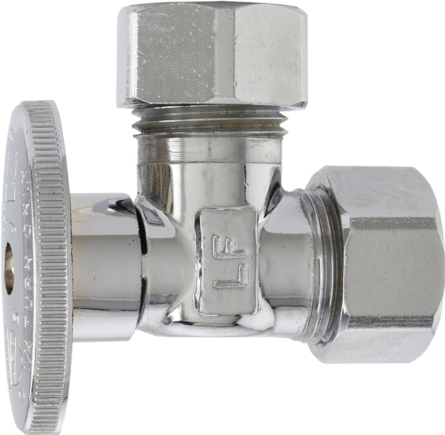 Plumb Pak PP67PCLF Shut-Off Valve, 5/8 x 7/16 in Connection, Compression, Brass Body