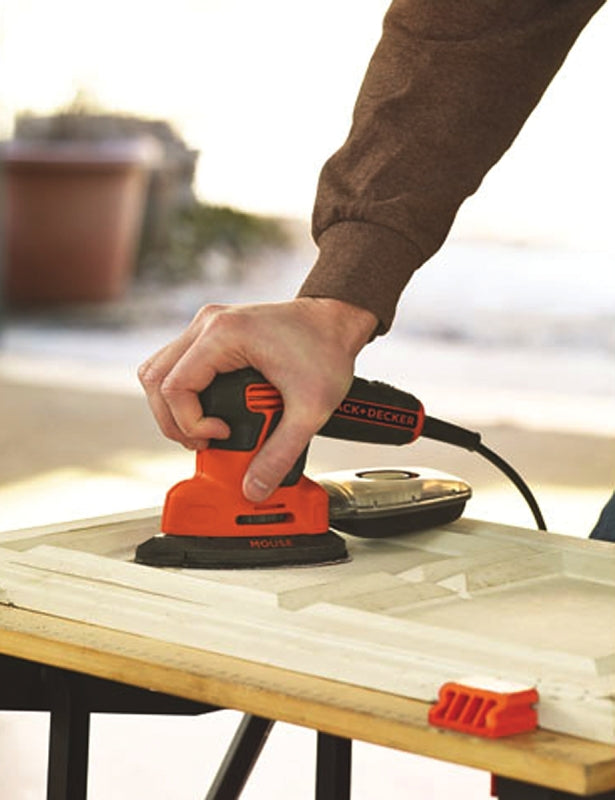 Black+Decker MOUSE BDEMS600 Detail Sander, 1.2 A, Includes: (1) Finger Attachment, (1) Sanding Pad