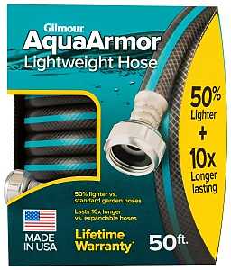 Gilmour Mfg 869501-1001 Lightweight Garden Hose, 50 ft L, Plastic, Black