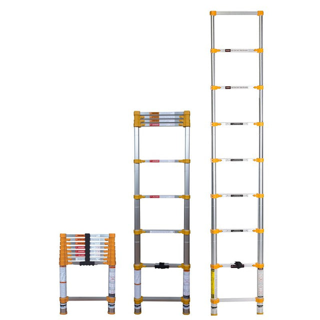 Xtend+Climb Home Series 750P Telescoping Ladder, 12-1/2 ft Max Reach H, 9-Step, 250 lb, 1-1/2 in D Step, Aluminum