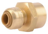 SharkBite U066LFA Pipe Connector, 1/4 x 1/2 in, FNPT, Brass, 200 psi Pressure