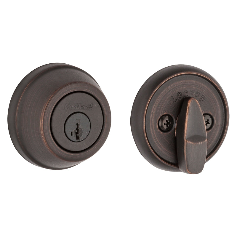 Kwikset 78011PSMTRCALRCS Deadbolt, Different, Smartkey Key, Steel, Venetian Bronze, 2-3/8 to 2-3/4 in Backset