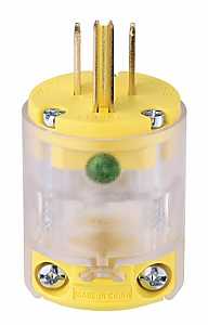 PLUG BLD STRT LED YEL 15A 125V