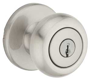 Kwikset 400CV 15 K3 V1RCAL Entry Knob, Knob Handle, Satin Nickel, Zinc, K3 Keyway, 3 Grade, Universal Hand, Pack of 3