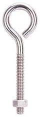 ProSource LR297 Eye Bolt, 8 mm Thread, Machine Thread, 2-1/4 in L Thread, 1-1/4 in Dia Eye, 292 lb Working Load, Pack of 10