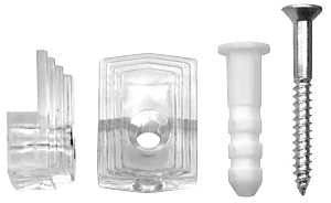OOK 50224 Mirror Clip Set, 20 lb, Plastic, Clear, Wall Mounting, 10/PK