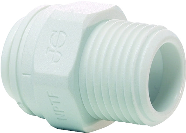 John Guest PP010822WP Pipe Connector, 1/4 in, FNPT, Polypropylene, 150 psi Pressure