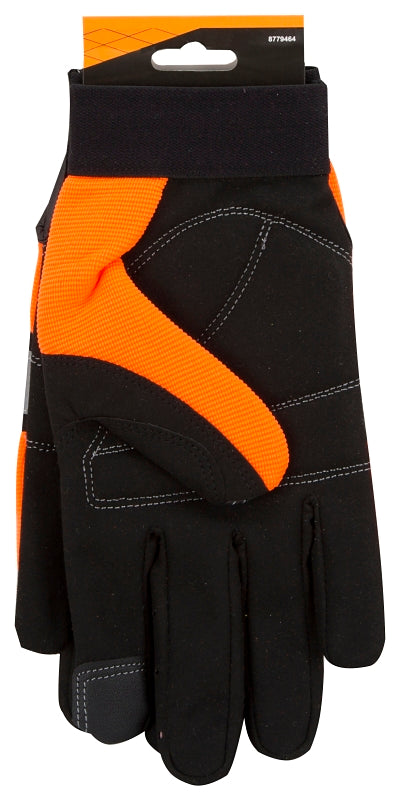 Diamondback 5959L Touchscreen Hi Visibility Mechanics Gloves, L 55% Synthetic leather 30% Spandex 10% Reflective Fabric 5% Elastic Band