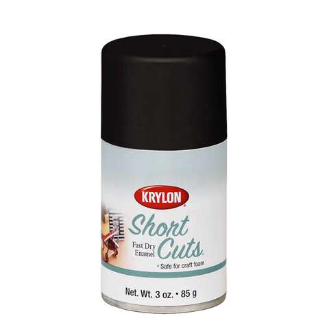 Krylon Short Cuts Flat Black Spray Paint 3 oz, Pack of 6