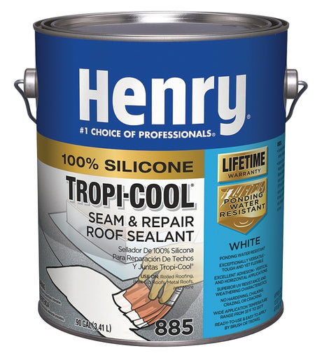 Henry Tropi-Cool 885 Series HE885042 Seam And Repair Roof Sealant, White, Liquid, 1 gal