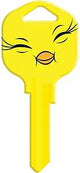 Hy-Ko 15005KW1-TW3 Key Blank, Tweety Bird, Solid Brass, Nickel, For: Kwikset KW1, Titan KW10 Keyways, Pack of 5