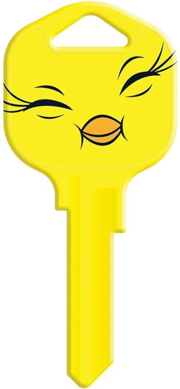 Hy-Ko 15005KW1-TW3 Key Blank, Tweety Bird, Solid Brass, Nickel, For: Kwikset KW1, Titan KW10 Keyways, Pack of 5