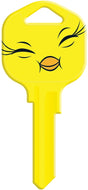 Hy-Ko 15005KW1-TW3 Key Blank, Tweety Bird, Solid Brass, Nickel, For: Kwikset KW1, Titan KW10 Keyways, Pack of 5