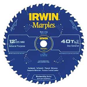 Irwin 1807383 Circular Saw Blade, 12 in Dia, 1 in Arbor, 60-Teeth, Carbide Cutting Edge