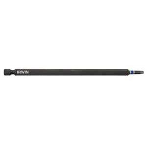 Irwin 1837483 Power Bit, #2 Drive, Square Recess Drive, 1/4 in Shank, Hex Shank, 6 in L, S2 Steel