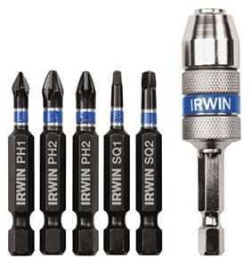 Irwin 1840313 Drive Guide Set, 6-Piece, Quick-Change, Steel, Black Oxide