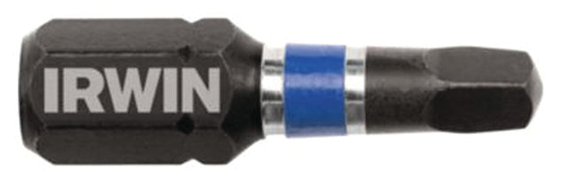 Irwin 1837381 Insert Bit, #2 Drive, Square Recess Drive, 1/4 in Shank, Hex Shank, 1 in L, High-Grade S2 Tool Steel