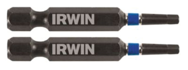 Irwin 1837468 Power Bit, #1 Drive, Square Recess Drive, 1/4 in Shank, Hex Shank, 2 in L, High-Grade S2 Tool Steel