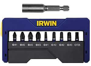 Irwin 1866983 Insert Bit Set, 10-Piece, Steel, Black Oxide