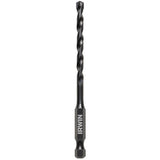 Irwin 1870543 Impact Drill Bit, 3/16 in Dia, 4 in OAL, 1-Flute, 1/4 in Dia Shank, Hex Shank
