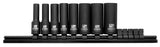 Irwin 1877481 Impact Socket Rail Set, 3/8 in Drive, Square Drive, 6-Point, Molybdenum Steel, Black Oxide