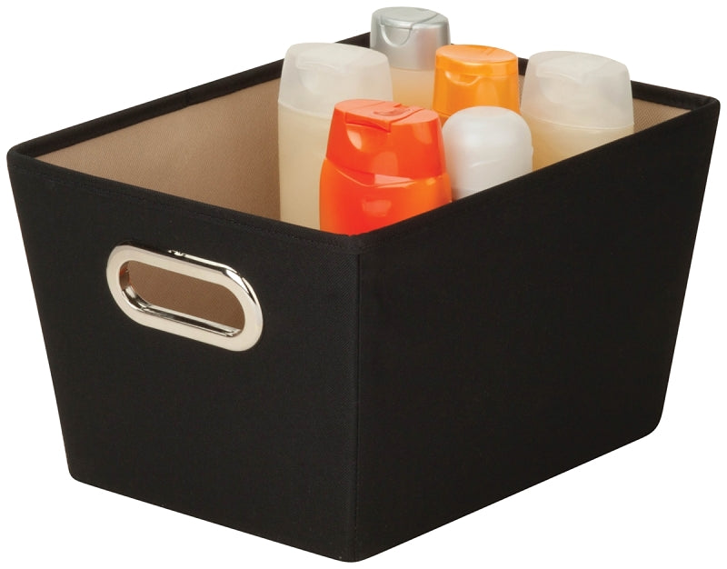 Honey-Can-Do SFT-03071 Storage Bin with Handle, Polyester, Black, 13 in L, 9.8 in W, 7.6 in H, Pack of 8