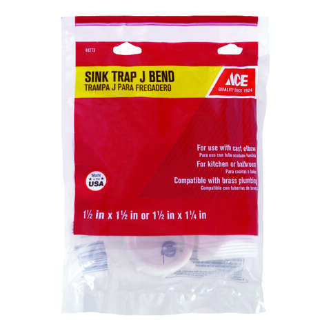 Ace 1-1/2 in. D Plastic Sink Trap J-Bend