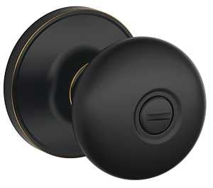 Dexter J Series J40 STR 716 Privacy Lockset, Round Design, Knob Handle, Aged Bronze, Metal, Interior Locking