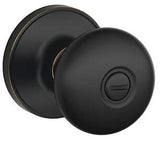 Dexter J Series J40 STR 716 Privacy Lockset, Round Design, Knob Handle, Aged Bronze, Metal, Interior Locking