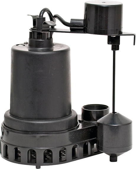 Superior Pump 92372 Sump Pump, 4.1 A, 120 V, 0.33 hp, 1-1/2 in Outlet, 48 gpm, Thermoplastic