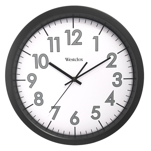 Westclox 32067 Clock, Round, Black Frame, Plastic Clock Face, Analog