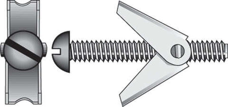 HILLMAN 1/8 in. D X 4 in. L Round Steel Toggle Bolt 2 pk, Pack of 6