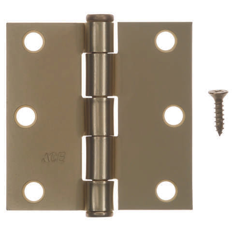 Ace 3 in. L Satin Brass Residential Door Hinge 3 pk