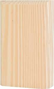 Waddell BTB35OAK Trim Block Moulding, 6 in L, 3-3/4 in W, 1 in Thick, Oak Wood