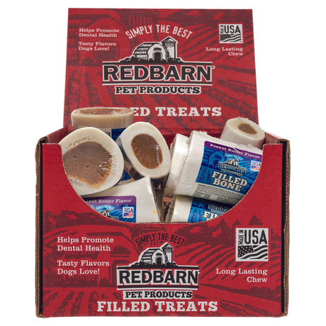 Redbarn Dog Treats Beef and Peanut Butter Bone For Dogs 2.5 in. 1 pk, Pack of 20