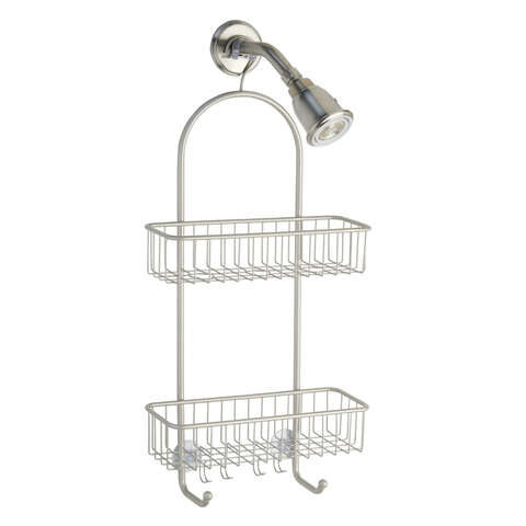 iDesign Classico 2 26 in. H X 5 in. W X 12 in. L Satin Silver Shower Caddy