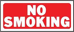 Hy-Ko 23003 Fence Sign, Rectangular, NO SMOKING, White Legend, Red Background, Plastic, 14 in W x 6 in H Dimensions, Pack of 5