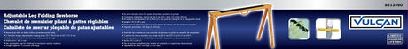 Vulcan YH-SH017 Folding Sawhorse, 1200 lb, 38-1/4 in W, 39.4 in H, 25-1/2 in D, Steel, Yellow