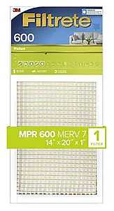 Filtrete 9835 Air Filter, 20 in L, 14 in W, 7 MERV, 600 um MPR, Synthetic Frame, Pack of 4