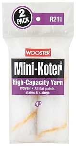 Wooster R211-4 High-Capacity Yarn Mini Roller Cover, 4 in L, Fabric Cover